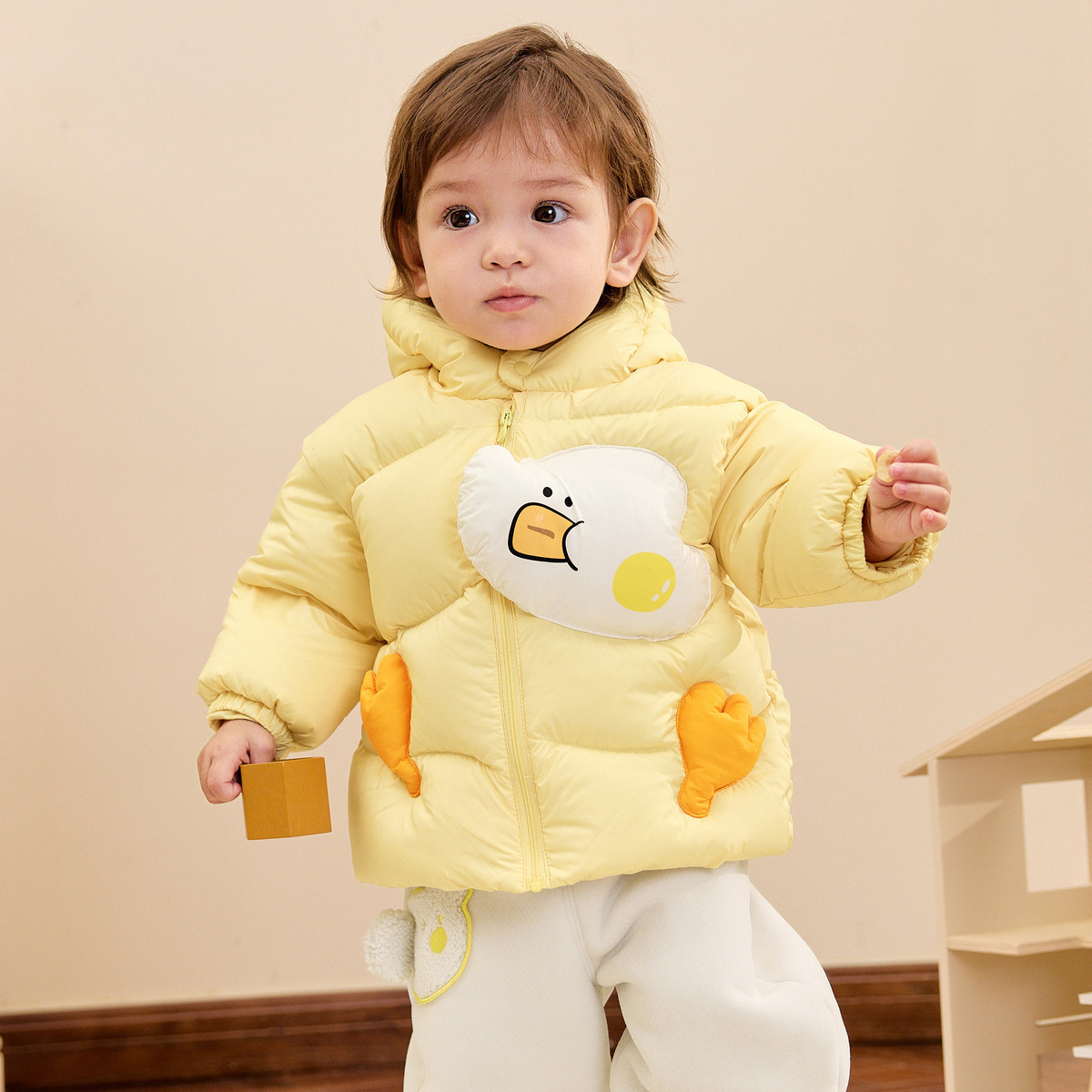 巴拉巴拉婴儿羽绒服男童冬季女童短款外套宝宝造型新款可爱萌白鸭