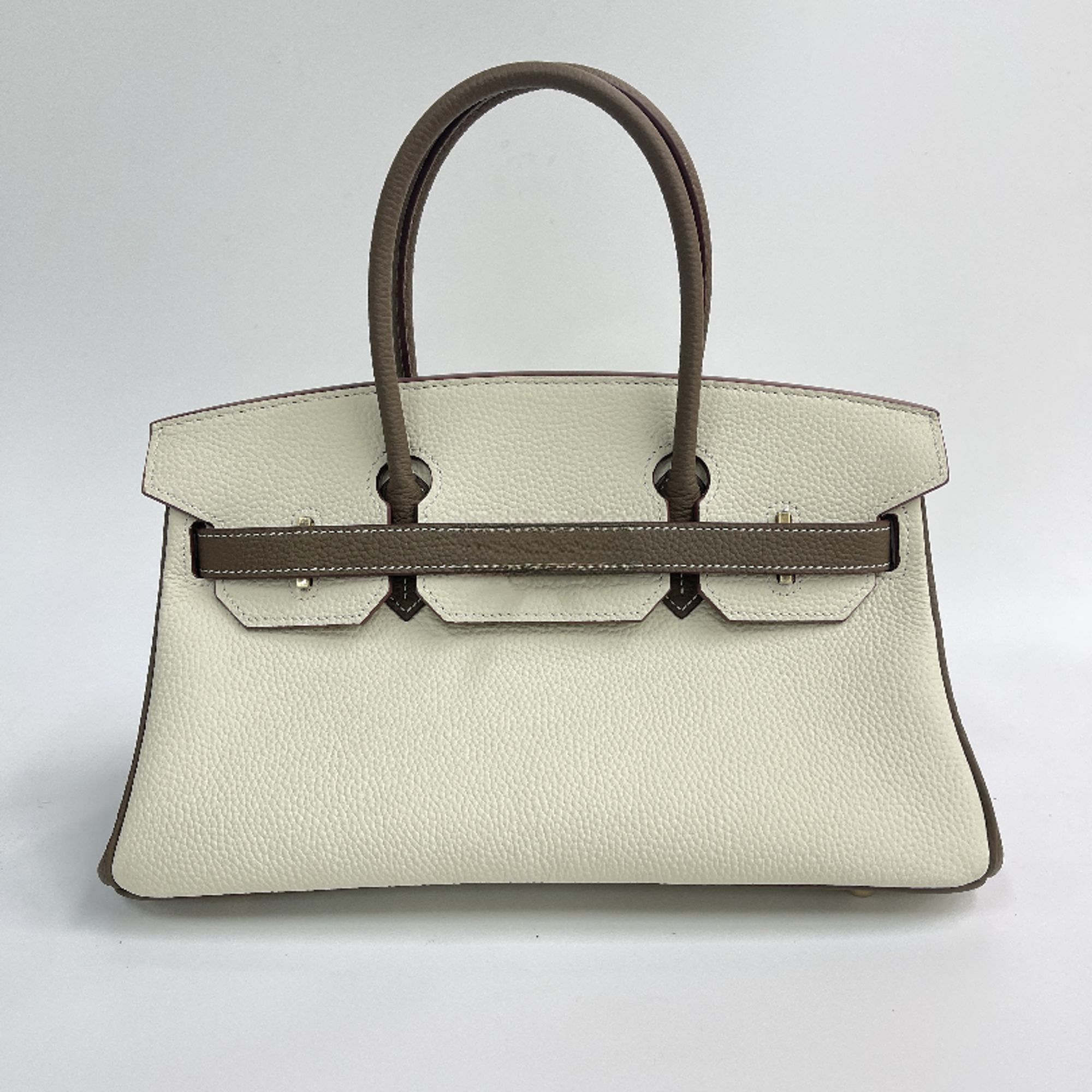 （小辫子专属）BK矮版拼色-白拼灰色女款手提单肩斜挎包