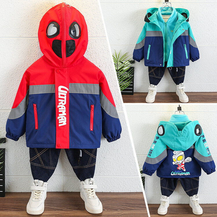 冬装新款洋气童装好看男童装加厚时尚好看儿童加厚加厚反光三合一