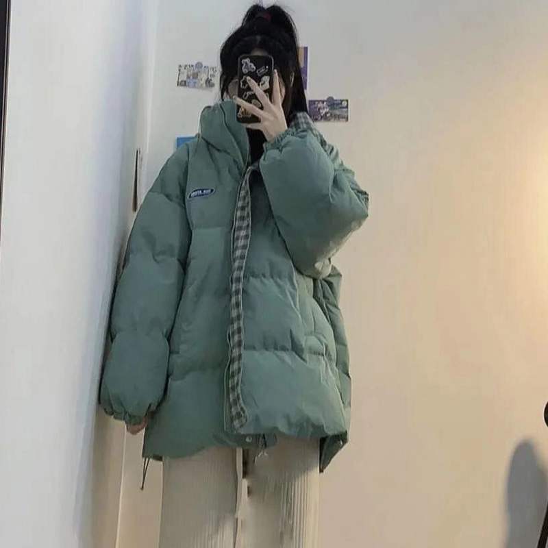 鸿星尔克领跑短款羽绒服女冬2023年新款韩版宽松加厚棉服外套轻薄