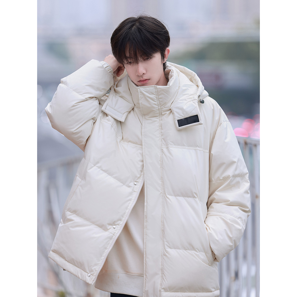 鸿星尔克领跑2023新款羽绒服男冬季加厚连帽鸭绒外套休闲大鹅保暖