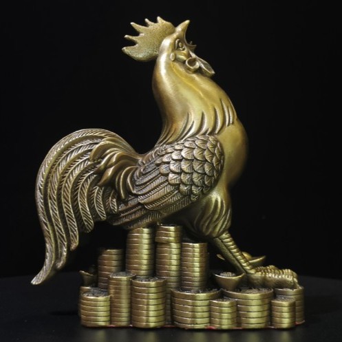 铜鸡元宝鸡金钱鸡雄鸡摆件客厅家居装饰品开业送礼礼品