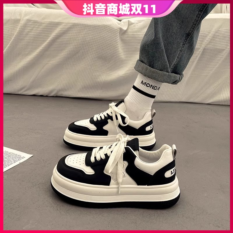 红蜻蜓牌厚底增高板鞋女2023秋季新款百搭休闲面包鞋爆款小白鞋子