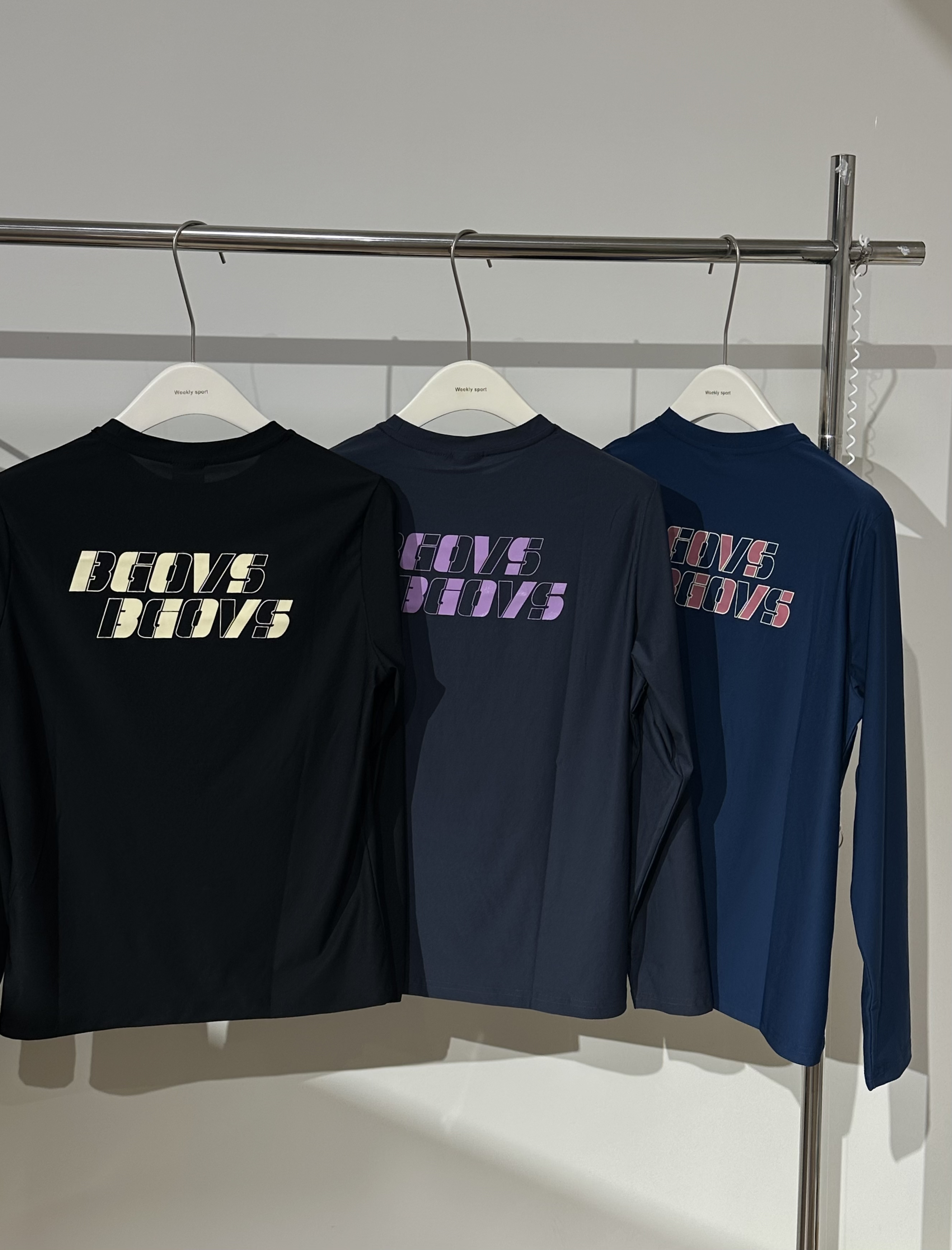 韩国BGOVS秋冬羽毛球服男女同款运动速干吸汗基础长袖T恤