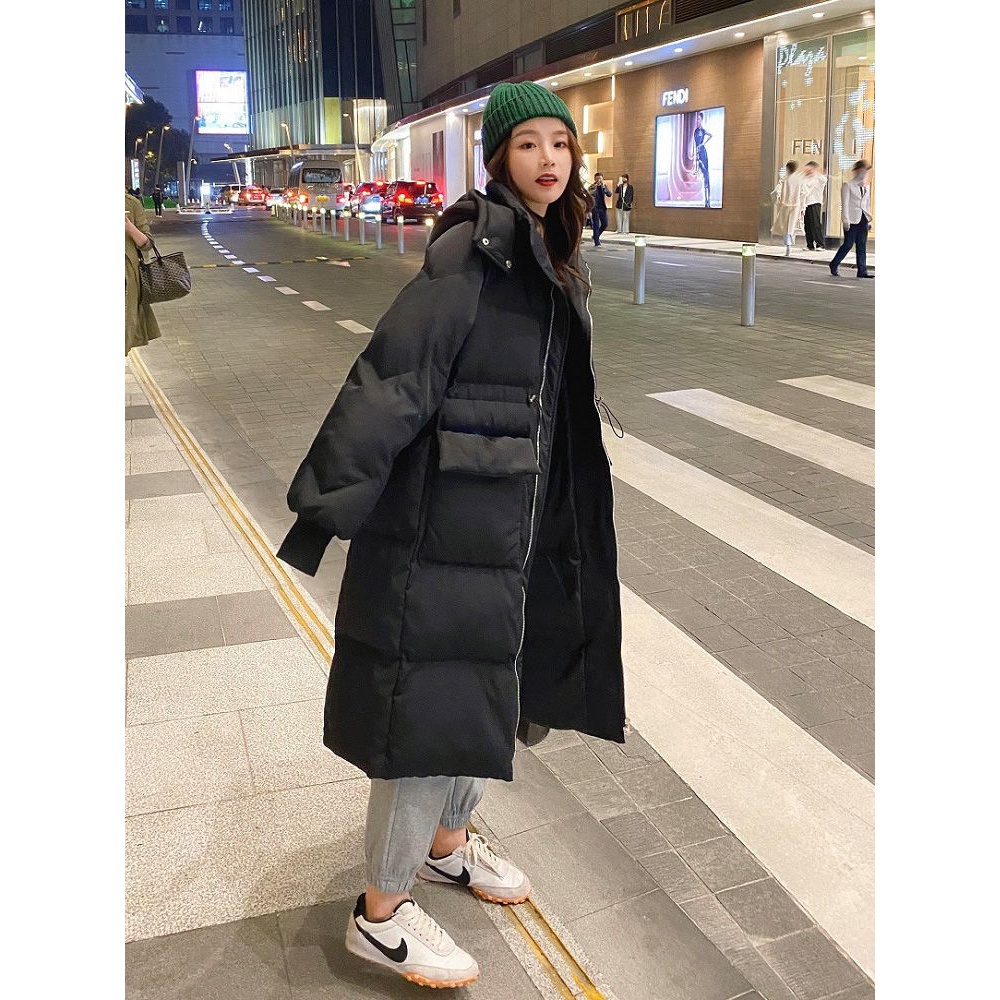 新款长款羽绒羽绒服女2023新潮款加厚中长款面包服羽绒服过膝宽松