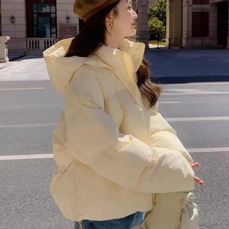 2023新款羽绒羽绒服女慵懒风ins短款学生韩版连帽宽松加厚
