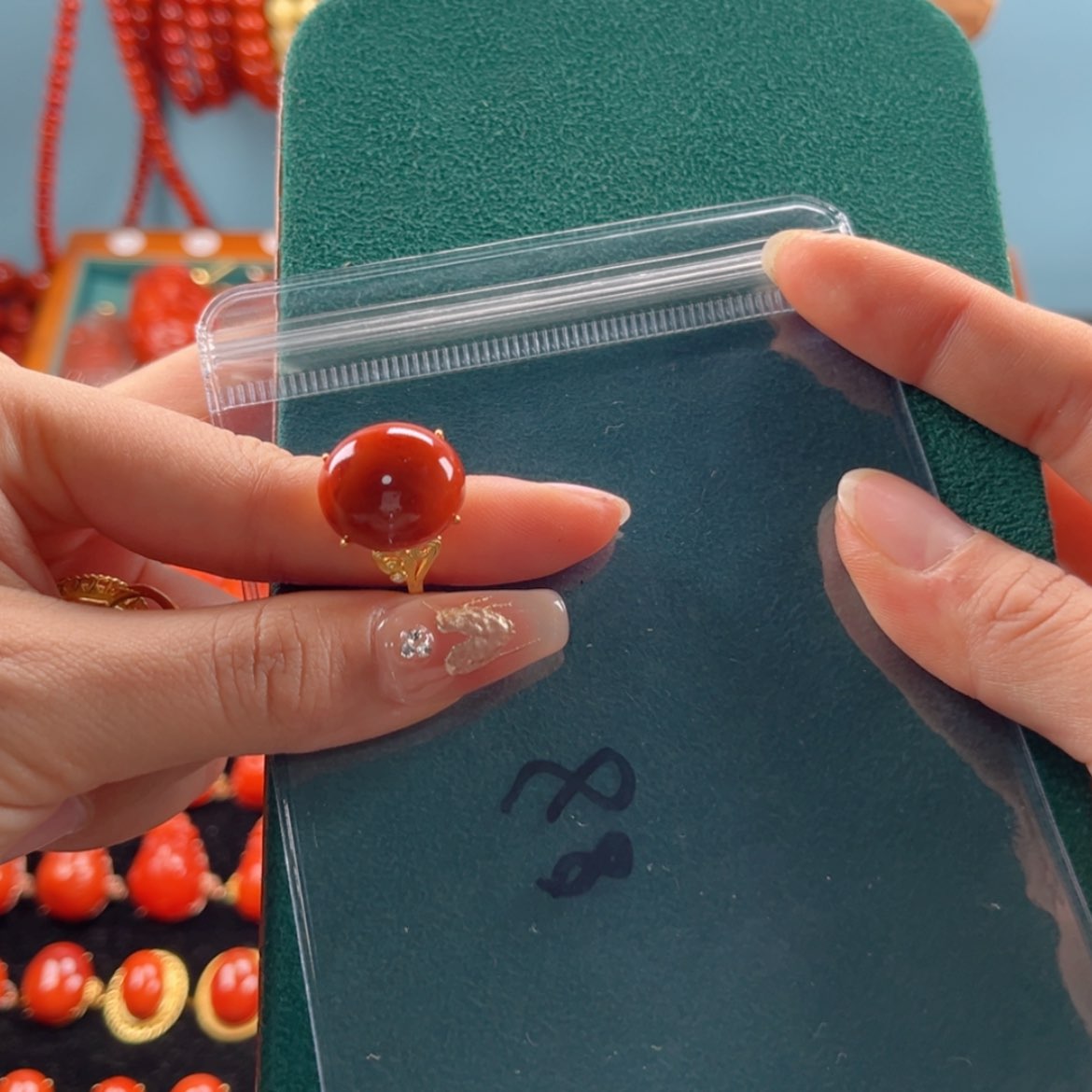 【闪购商品】南红玛瑙戒指银S925镶嵌