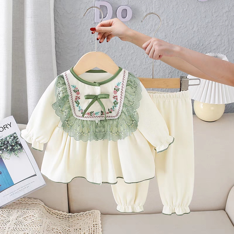 儿童套装春秋季女童新款女宝宝长袖两件套小童洋气外出公主家居服