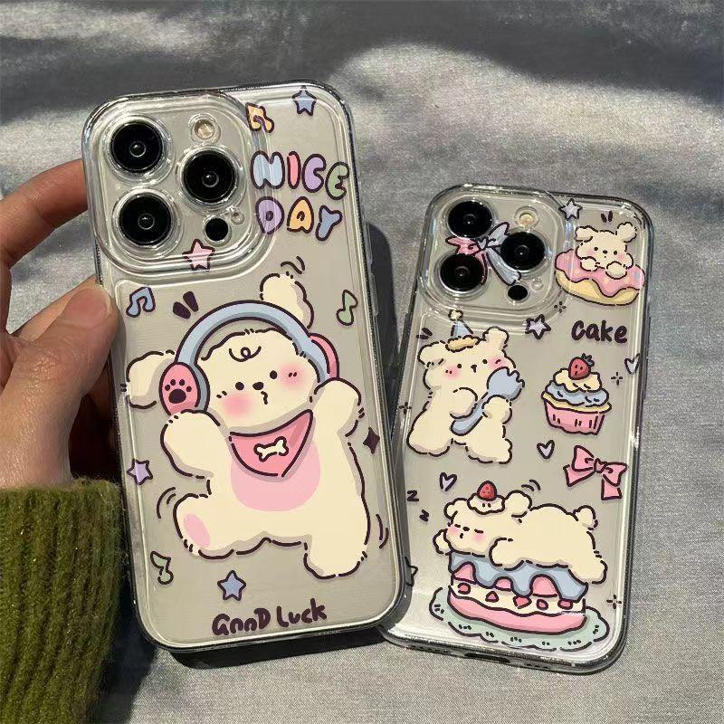 音乐狗狗苹果15ProMax手机壳iPhone14可爱13全包12防摔11软壳X女8