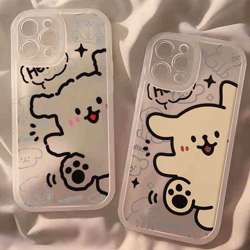 欢乐小狗苹果15ProMax手机壳iPhone14防摔13全包12防摔11软壳X女8
