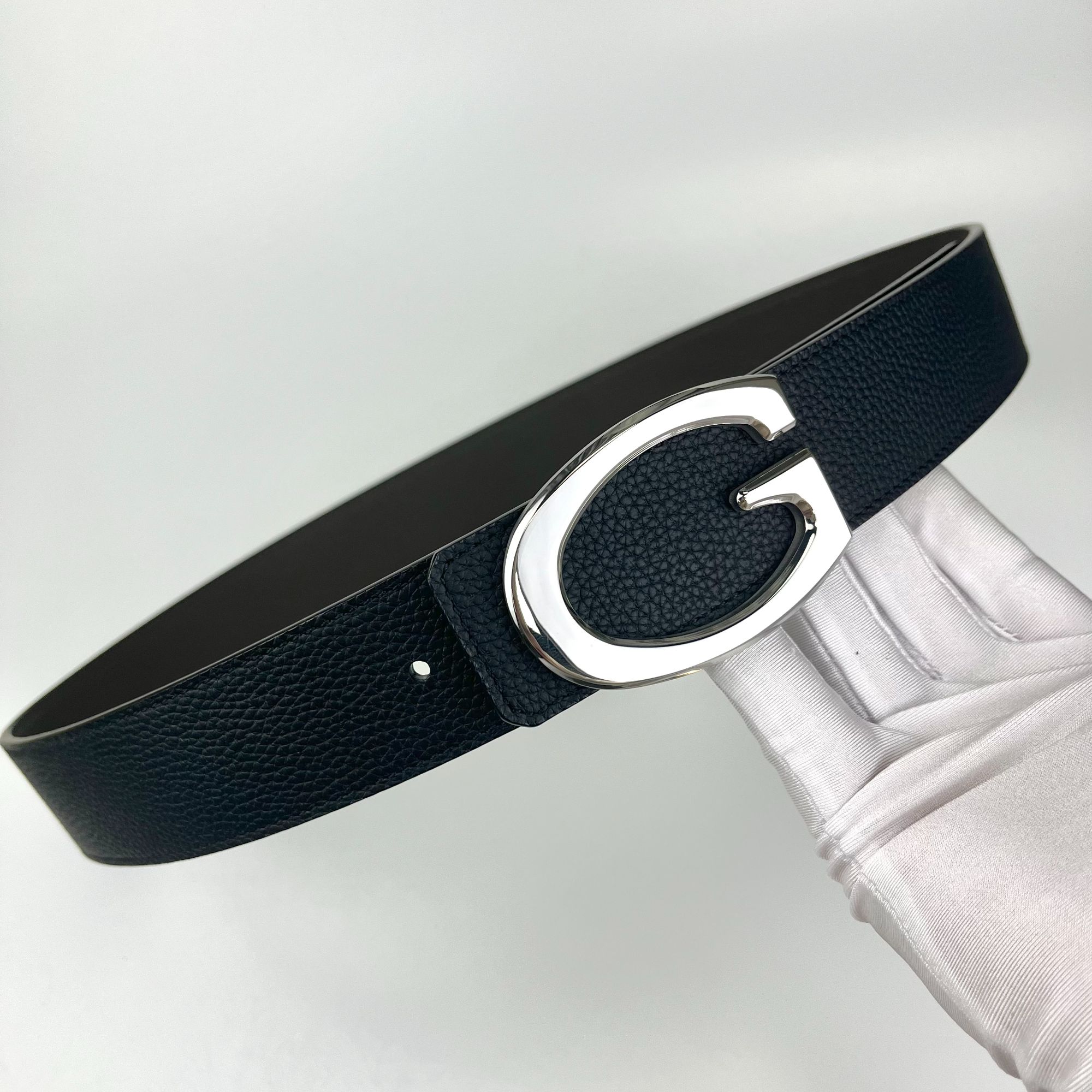 【G扣】时尚高档男士双面真牛皮皮带潮流简约经典百搭平滑扣腰带G02