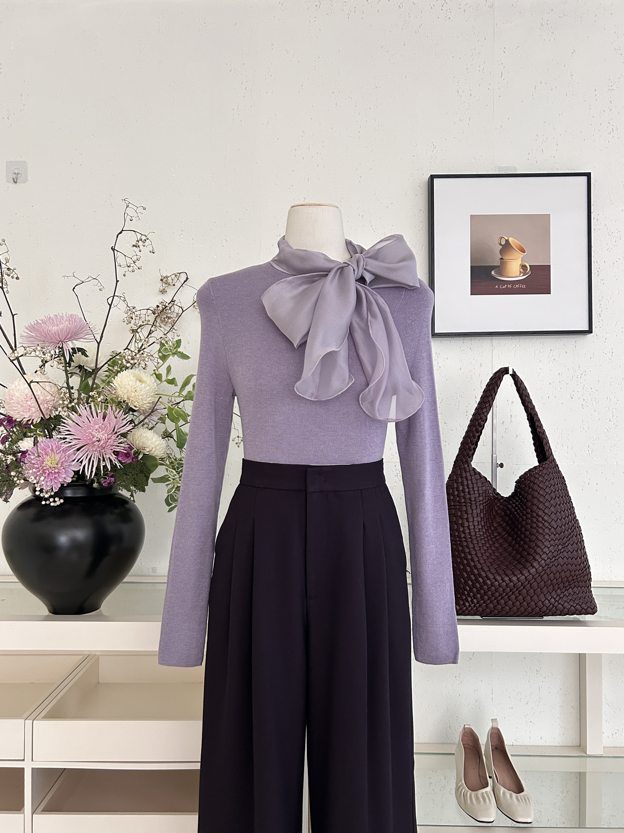 2026法式设计系带蝴蝶结气质优雅针织衫时尚新款感显瘦上衣H3-41