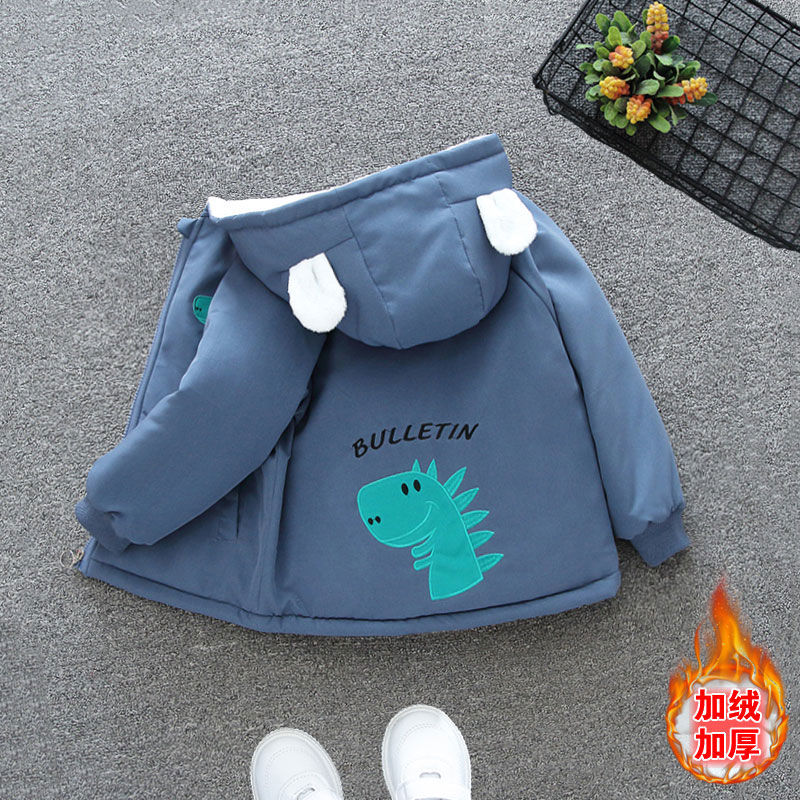 【新年爆款】男童秋冬加厚派克服中小童时尚卡通外套棉服冬装女宝