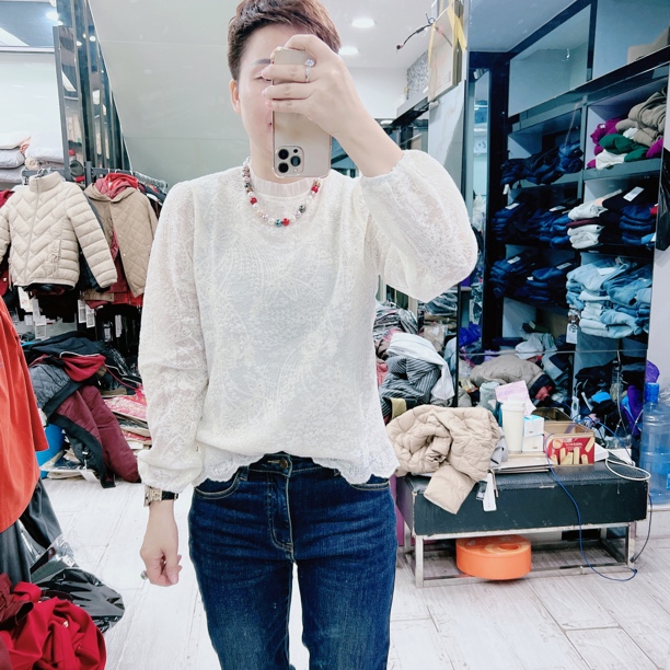 韩版宫廷风气质淑女蕾丝线上衣8615品