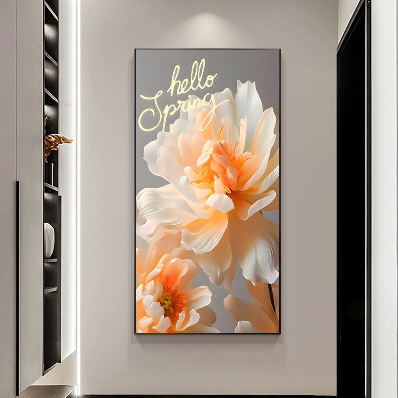 现代简约玄关晶瓷钢化平面空墙装饰画沙发背景墙壁轻奢奶油风软装