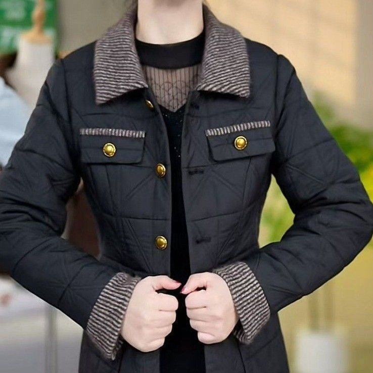 高端小香风羽绒棉服外套女新款冬季晋江时尚加厚保暖洋气妈妈棉衣