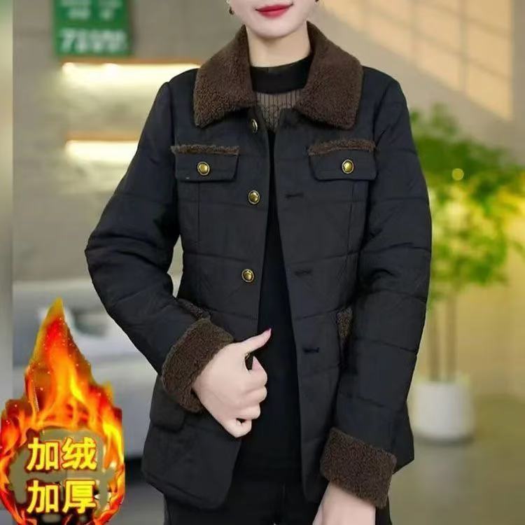 冬季晋江时尚加厚保暖洋气妈妈棉衣高端小香风羽绒棉服外套女新款