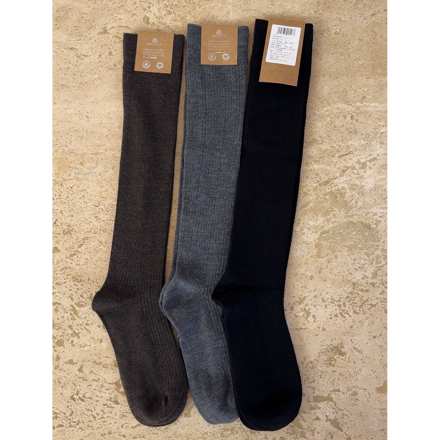 瑞瑞ANNYRUI【质感好物】精纺高支高密过膝简约显瘦无骨高筒羊毛袜