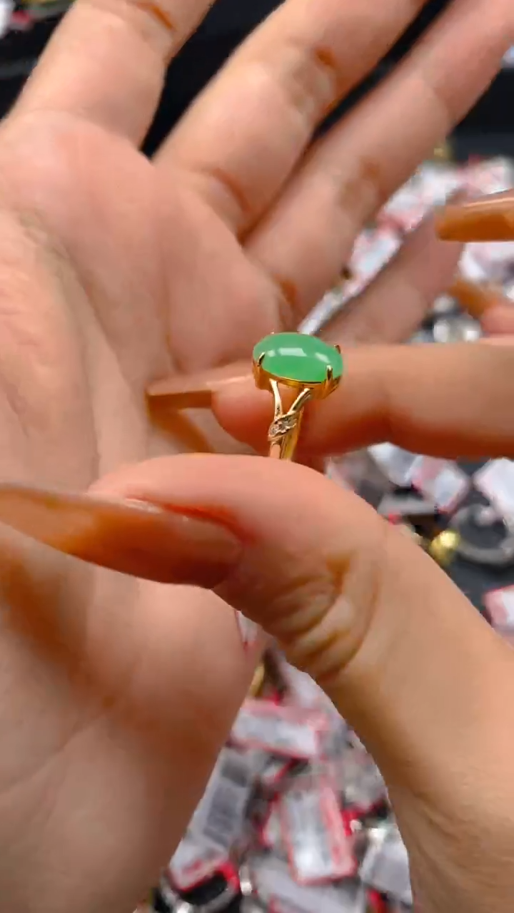 【闪购商品】翡翠戒指银S925镶嵌0497554503