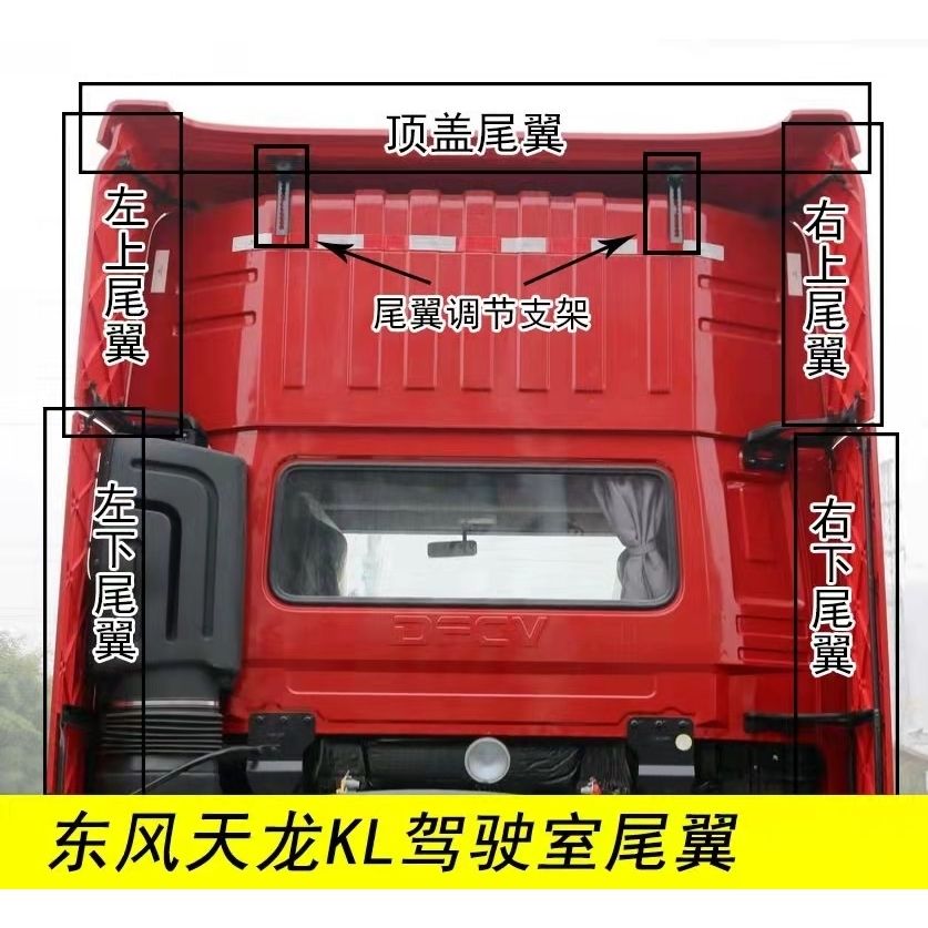 东风天龙Kl465驾驶室配件后尾翼扰流板支架导流罩导风罩