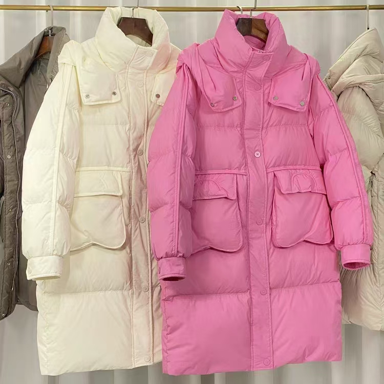 [百靓苑]823Y068 中长款高端时尚百搭极寒白鸭绒羽绒服