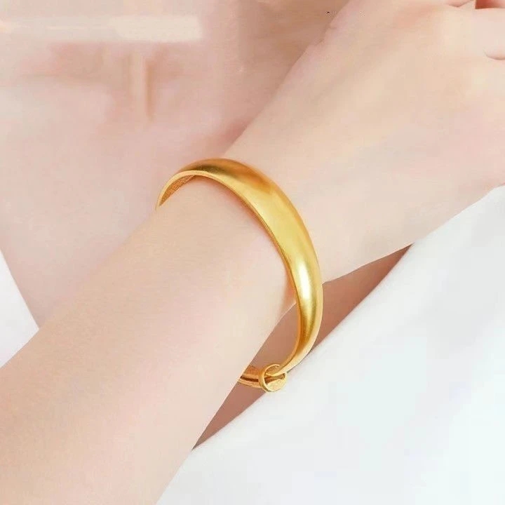 铜合金手镯 经典款光面推拉手镯