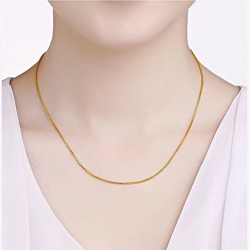 铜合金项链 时尚精致款盒子链百搭简约经典