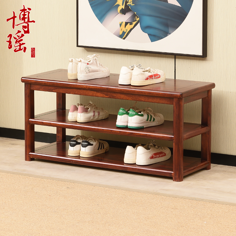 新中式香樟木换鞋架鞋凳长条凳实木门口一体鞋柜可坐式原木穿鞋凳