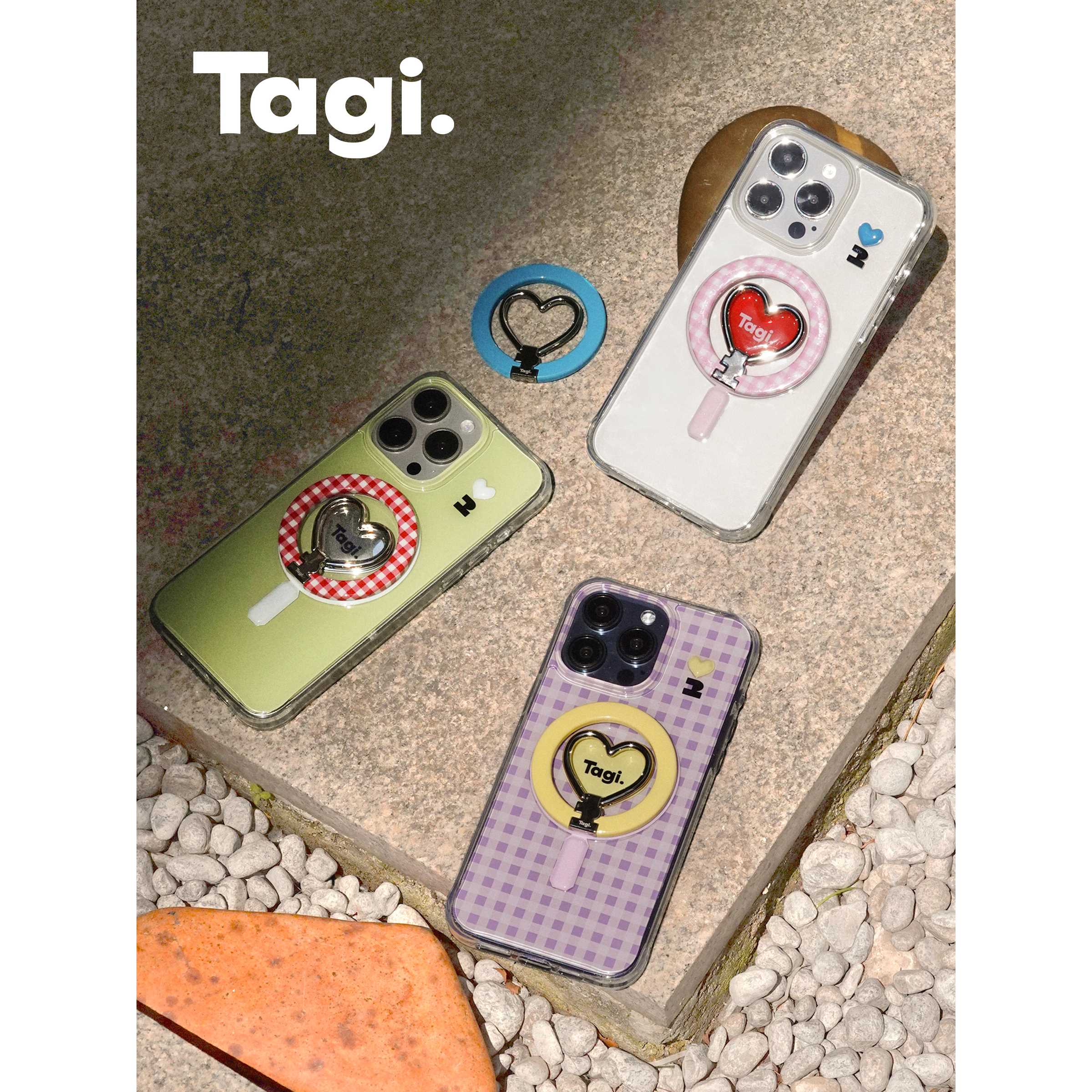 Tagi.怦怦开心磁吸折叠桌面支架适用iphone15手机壳苹果