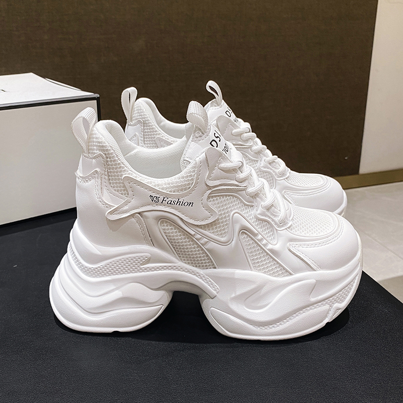 欧洲站内增高10cm老爹鞋女2025春季新款松糕运动鞋厚底小个子女鞋