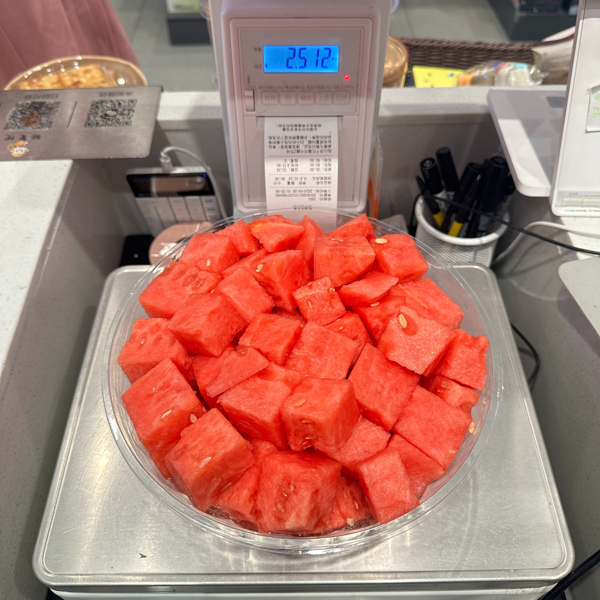 5斤果肉西瓜高透明圆形带盖一次性果切水果水果水果水果打包盒