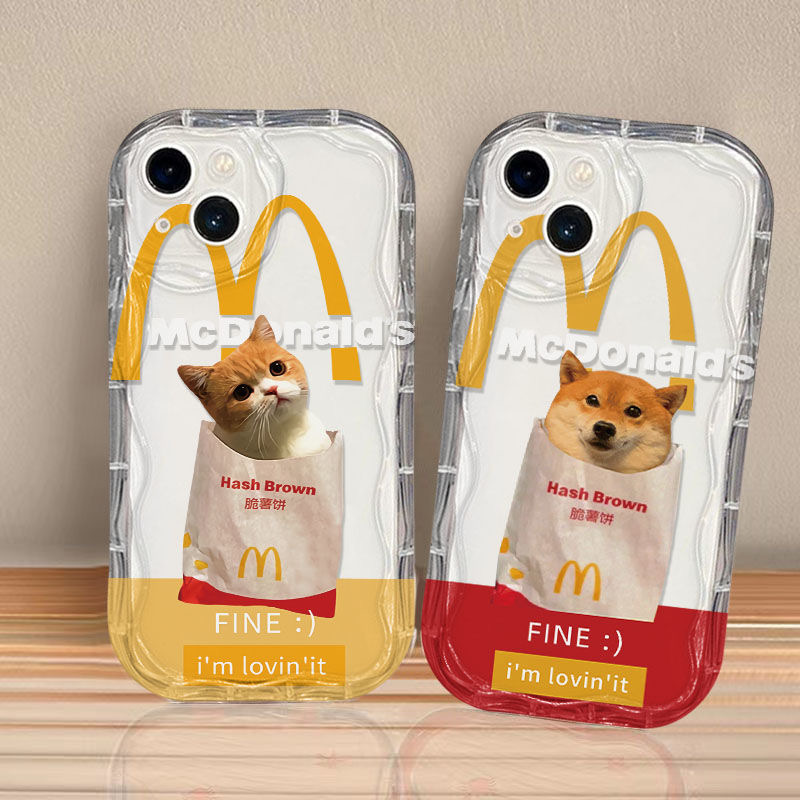 麦当劳猫狗苹果14Promax新款iPhone13壳15pro创意12可爱11全包xr
