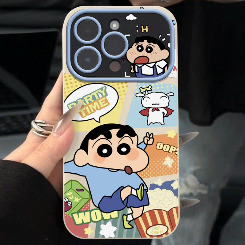 卡通小白小新iPhone15苹果13promax壳14pro大视窗12/11全包XS/XR