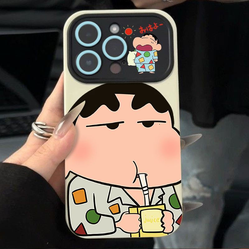 卡通睡衣小新15pro苹果14promax壳iphone13高级感12全包11防摔xr