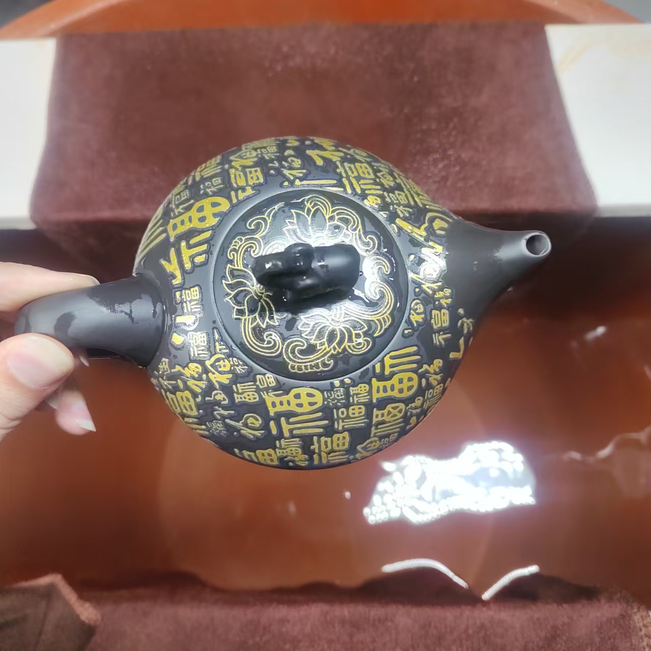 原矿【大象】百福扁平壶（配礼盒 收藏证书）