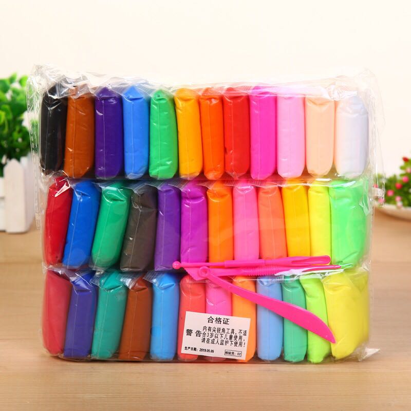 新疆包邮 超轻粘土24色36色橡皮泥健康彩泥柔软颜色鲜艳