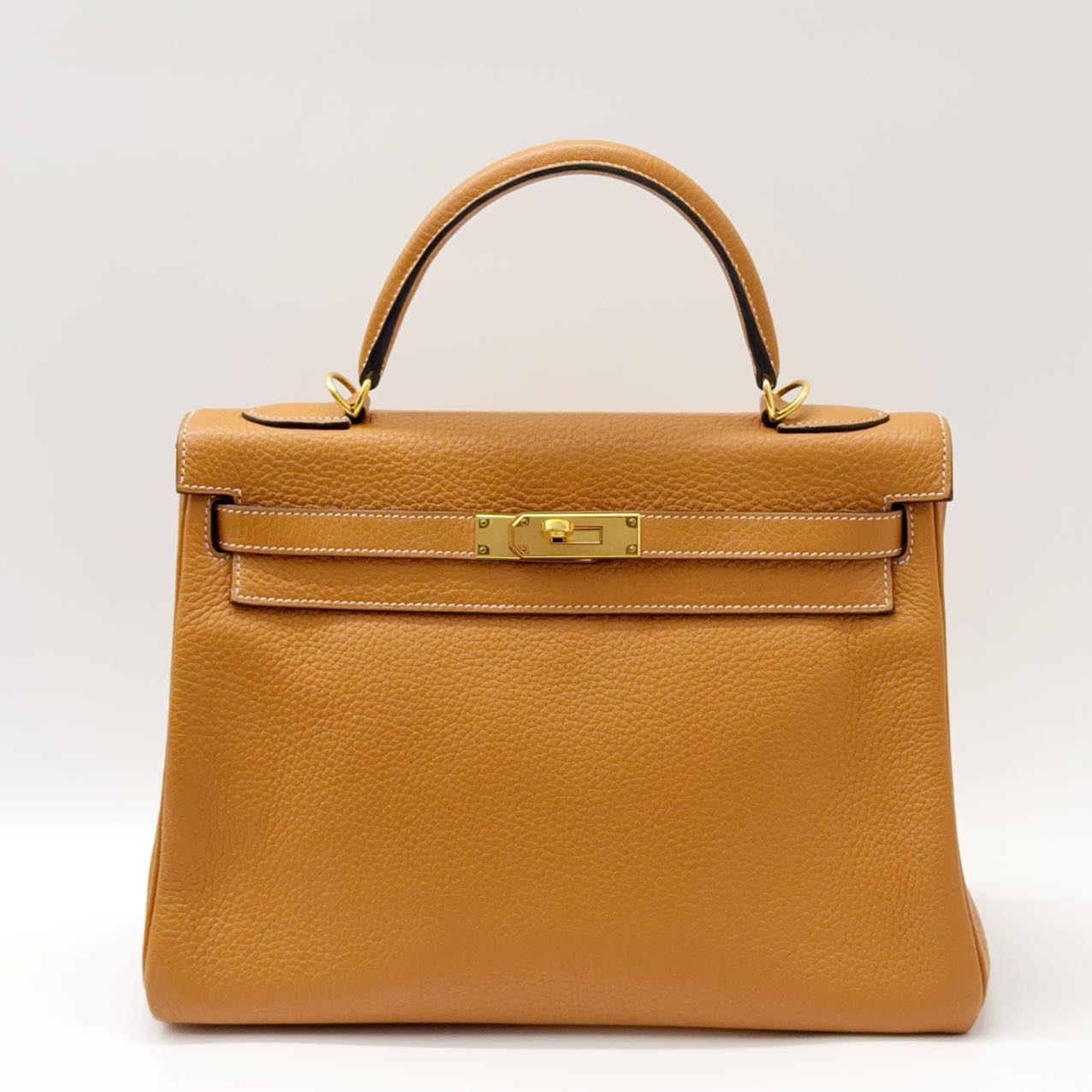 99新 Hermes/爱马仕  爱马仕 Kelly32 沙滩金 金扣 togo A刻
