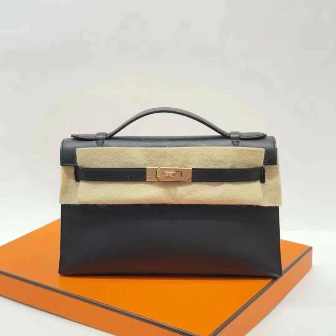 99新 Hermes/爱马仕 minikelly一代 玫瑰金 U刻