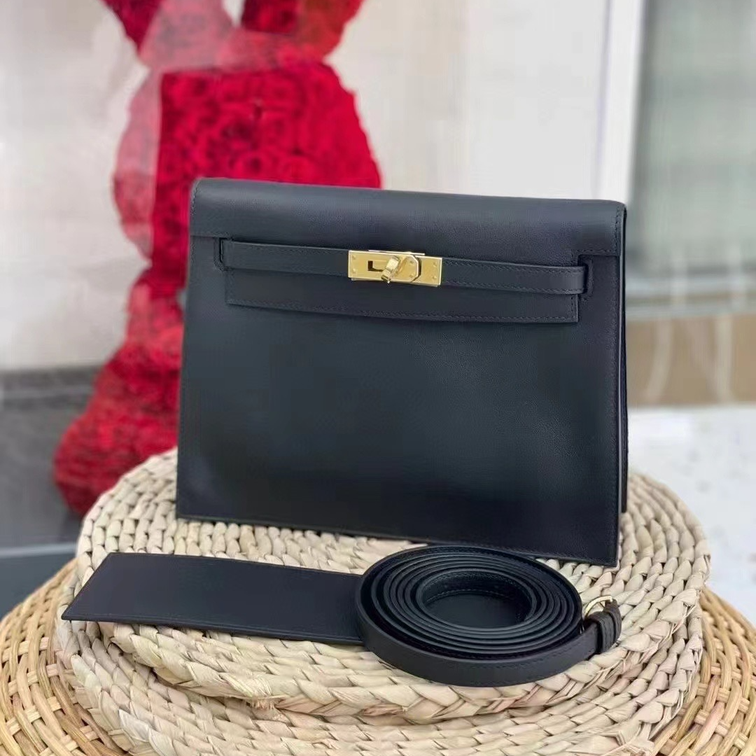 全新未使用 Hermes/爱马仕 kellydanse黑金 s皮