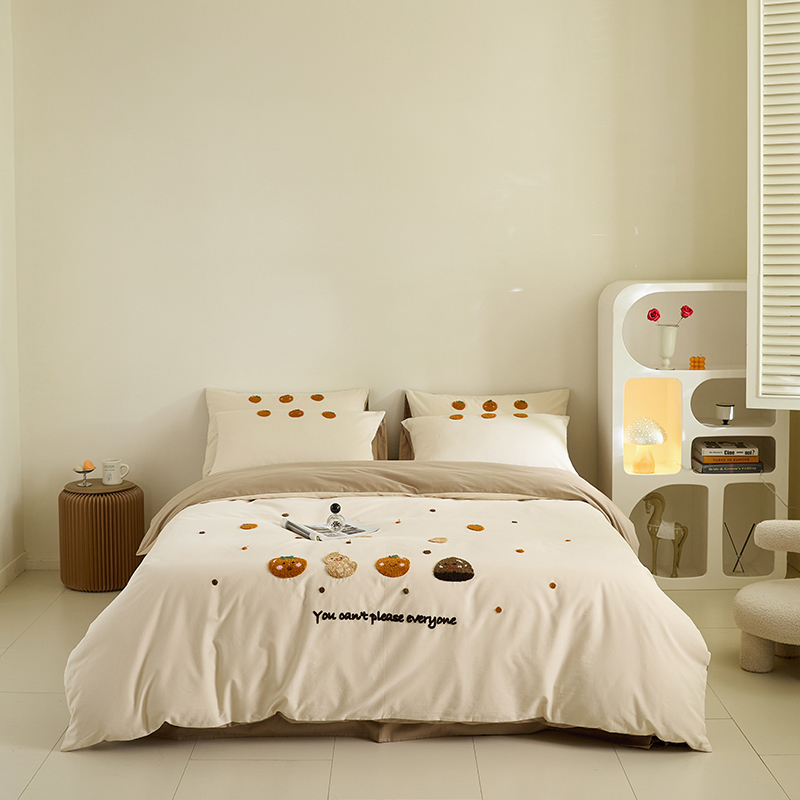 A类100支陶瓷轻磨毛全棉纯棉毛巾绣四件套