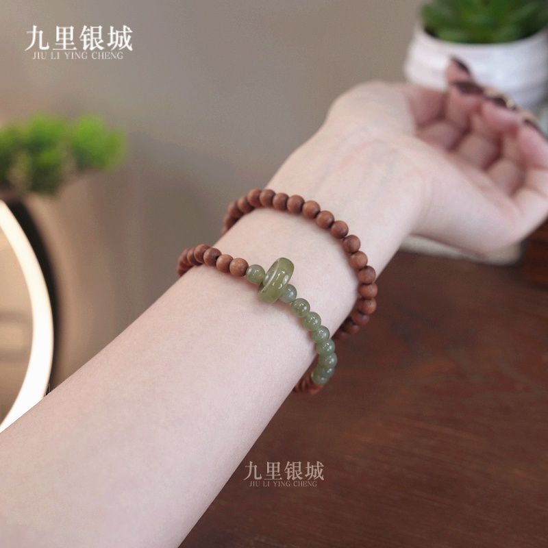 非金属木质手链 奶香檀老型手工檀木双层手链淡淡檀香味复古手串