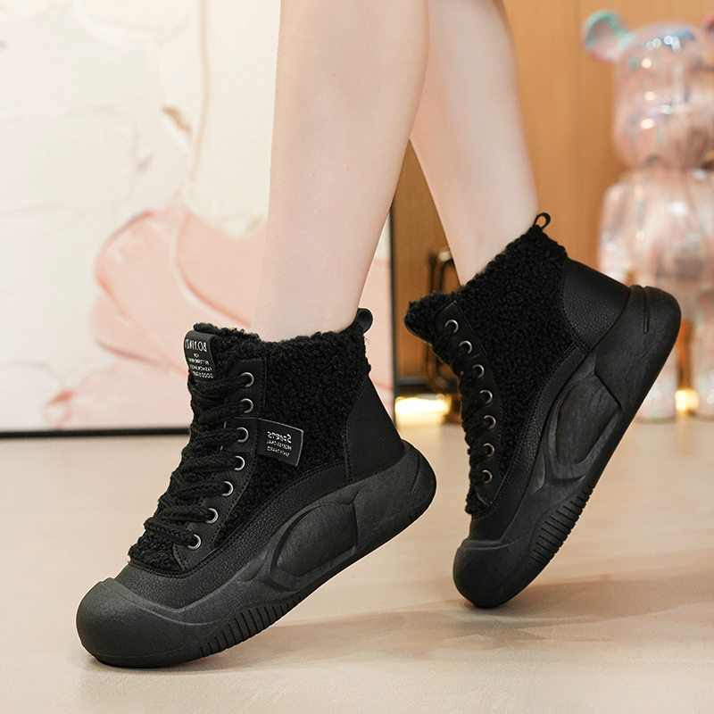 【专柜品质 增高4cm】2023秋冬新款休闲加厚高帮鞋百搭时尚软底软面