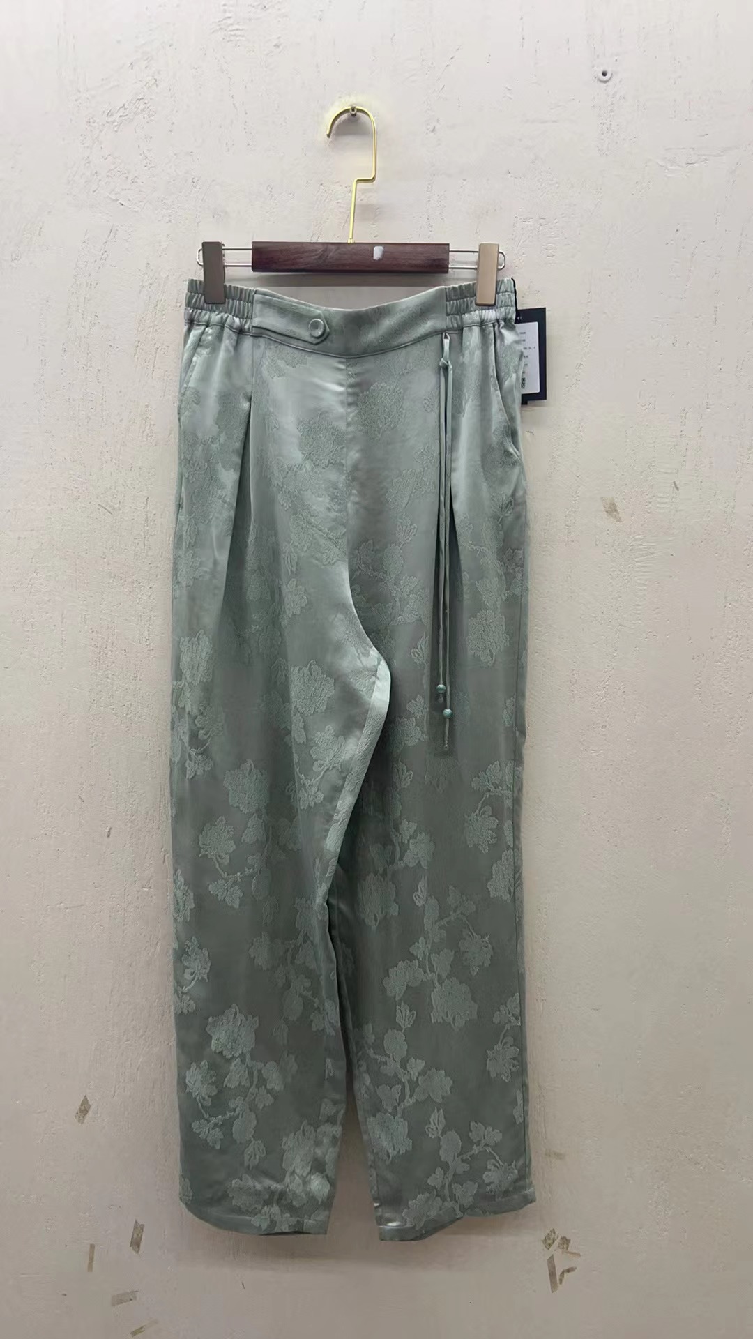 【秋凝】春夏新款桑蚕丝宽松哈伦裤裤高腰休闲裤女241036-1