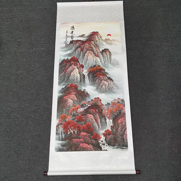 【老鸿运当头】四尺竖版尺寸170×70公分山水国画