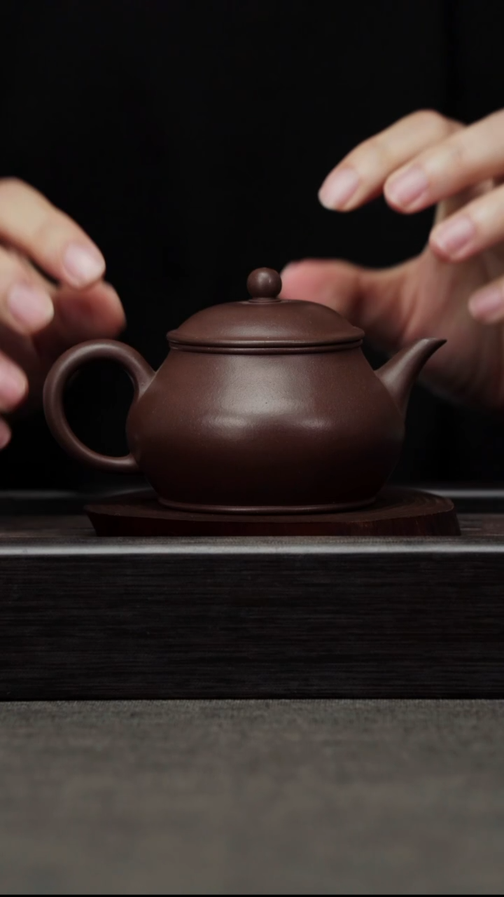 【闪购商品】紫砂茶壶全手-潘壶-紫泥-180CC