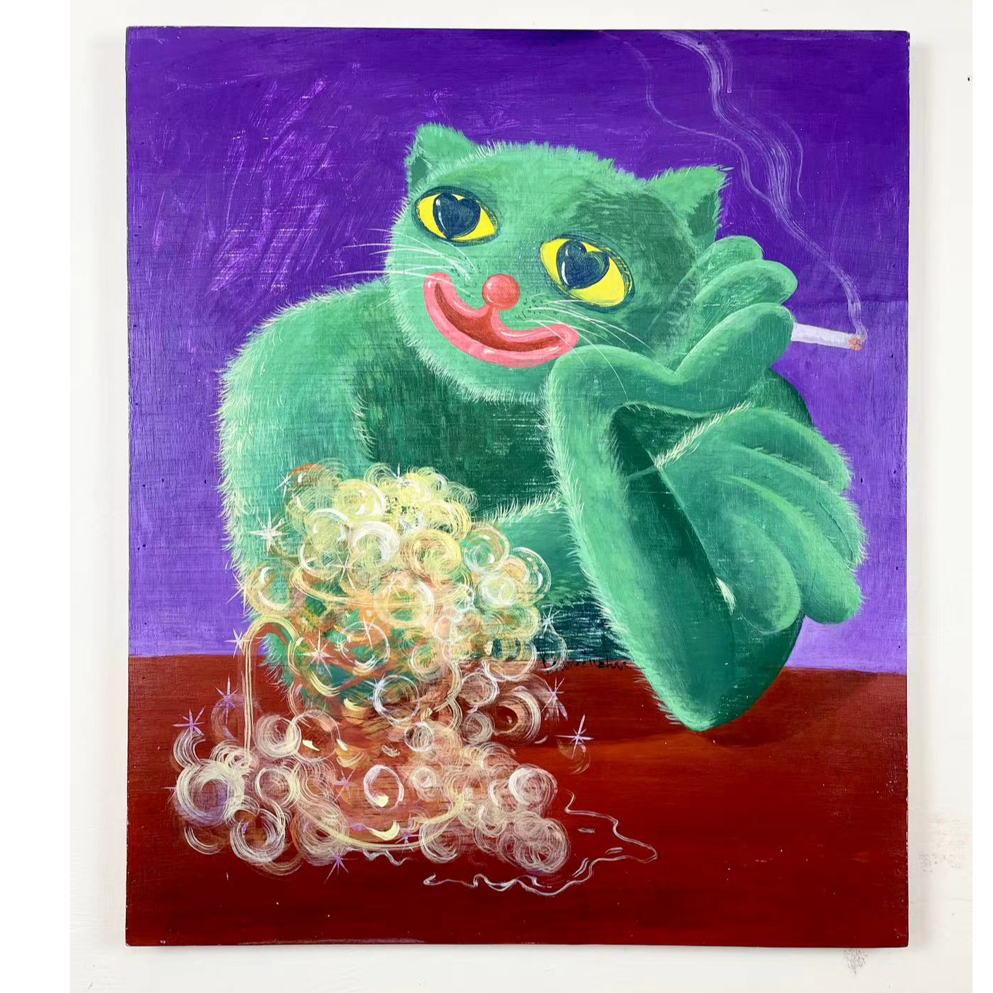 蹬红走绿 |  豹纹猪 艺术家签名限量版画表现主义绘画抽象豹纹猪