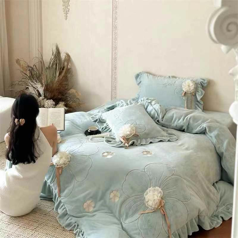 大花全消光绒木耳边韩版