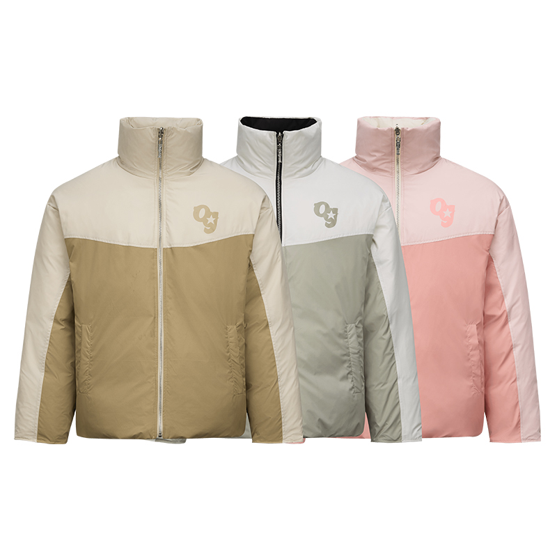 oldgreen/其他立领字母双面百搭羽绒服男女休闲秋冬季情侣外套潮