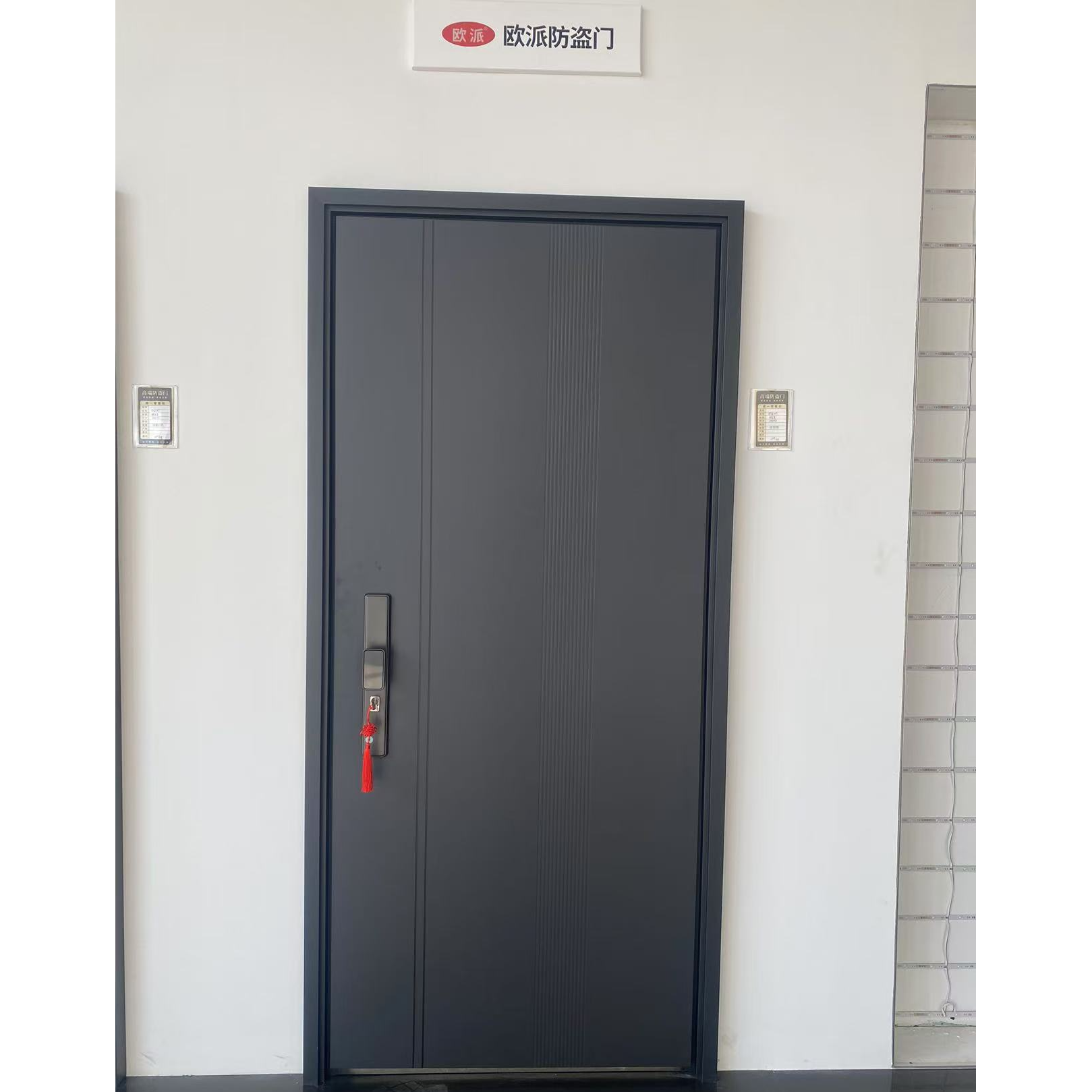 殴π/浙江厂家批发新国标甲级防盗门一门一勾一门到顶设计 M9款