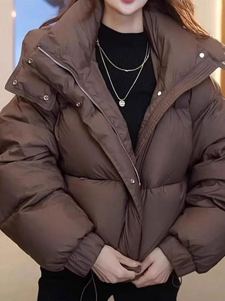 波司澄羽绒服面包服冬季新款爆款美拉德咖色高级感小个子连帽外套